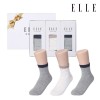 엘르 숙녀 일반목 아가힐무늬 양말 3족 세트 EE21743