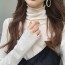 시스루 폴라 블라우스 긴팔티 /티셔츠/여성티셔츠/긴팔티/폴라/시스루