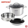 해피콜 통3중 더블 스퀘어 프로 IH 혼합 3종 B세트 (24F+24P+24ST) HSP-M3종B