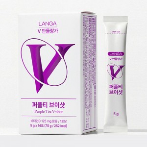 랑가 퍼플티 브이라인차 콜라겐 비타민 이너뷰티 브이샷 블루베리맛 14포 5g 3박스