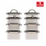 [ROSSI] 이태리 로시 렌지스텐 밀폐용기8종1100*2+1700*2+2100*2+4000ml*2(무연마)