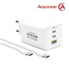 [애니존] 3PORT PPS Gan 65W 초고속충전기 AZQ-PD65WACC (화이트)