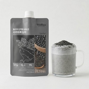 [저칼로리 배합 설계] 웰리카 저당 단백질쉐이크 서리태흑임자맛 (45g × 7파우치)