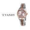 [TANDY] 탠디 럭셔리 커플 메탈 손목시계(스와로브스키 식입) T-3909 여자 로즈골드콤비