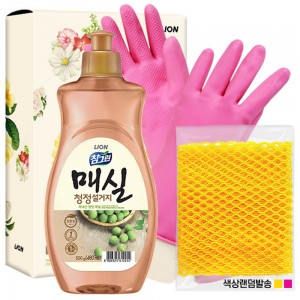 참그린매실500용기 고무장갑32cm 망사수세미(3종)