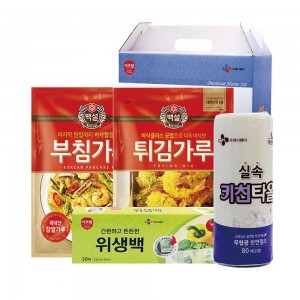 CJ부침가루,CJ튀김가루,CJ위생백(대),CJ키친타올 4종세트