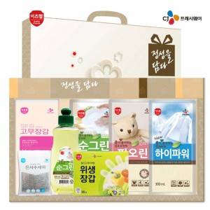 CJ순그린(320용기),순그린(리필),하이파워,피오린,위생장갑,고무장갑,수세미 7종세트