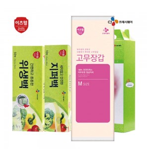 CJ이츠웰 위생백,지퍼백,고무장갑 3종세트 00683