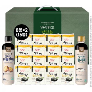 소문난광천 일등 들기름 재래김 16봉 탑셰프 전복간장 참치액(3종)