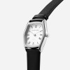 [까르벵] 여성 가죽시계 CV649 WH/BK + 메쉬밴드(실버) 메탈밴드증정